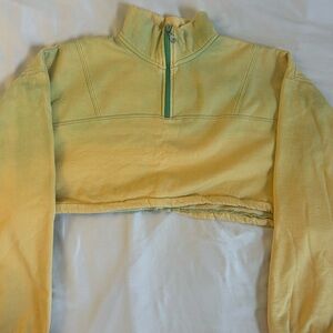 Urban Outfitters Yellow and Green Fleece Jacket